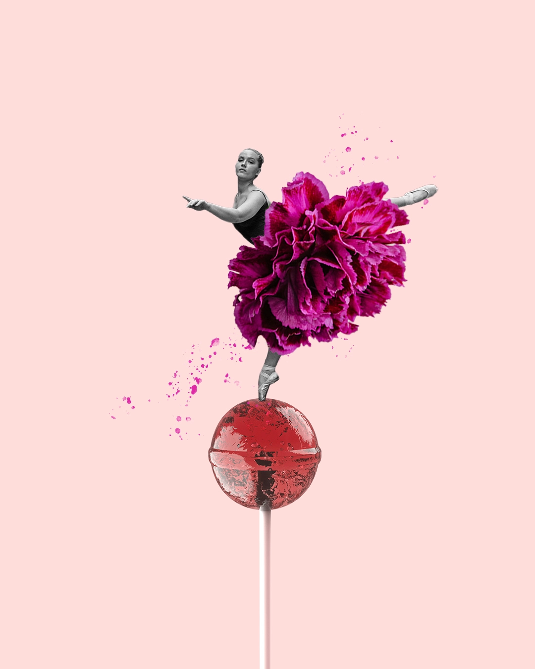 Sweet Balance - Playful surrealism digital collage by Vanessa Santuccione